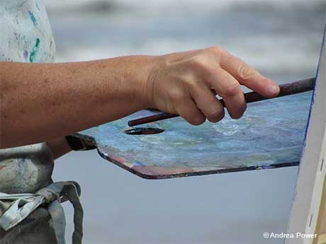 Andrea Power Dingle Artist Using Paintbrush