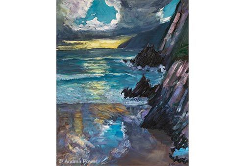 Crazy Storm Colours: Coumeenole by Andrea Power Dingle Artist on the Wild Atlantic Way