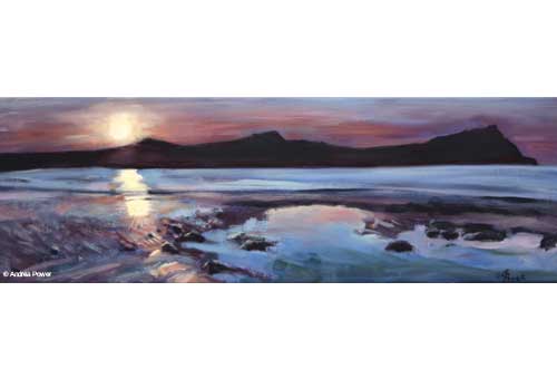 Sunset Over the Three Sisters by Andrea Power Dingle Artist on the Wild Atlantic Way
