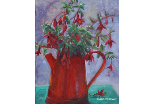 Fuchsias in Red by Andrea Power Dingle Artist on the Wild Atlantic Way