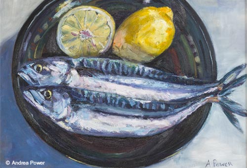 Mackerel and Lemon by Andrea Power Dingle Artist on the Wild Atlantic Way
